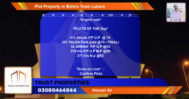 Residential Plot for Sale in Bahria Town, Lahore - (BP-42899)