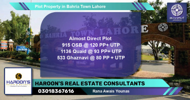 Residential Plot for Sale in Bahria Town, Lahore - (BP-42931)