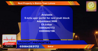 Residential Property for Rent in Bahria Town, Lahore - (BP-42935)