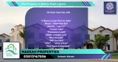 Residential Plot for Sale in Bahria Town, Lahore - (BP-42982)