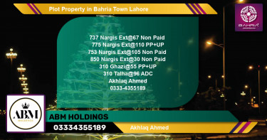 Residential Plot for Sale in Bahria Town, Lahore - (BP-43027)