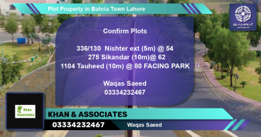 Residential Plot for Sale in Bahria Town, Lahore - (BP-43033)