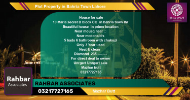 Residential Plot for Sale in Bahria Town, Lahore - (BP-43055)