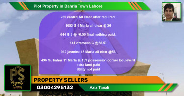 Residential Plot for Sale in Bahria Town, Lahore - (BP-43064)