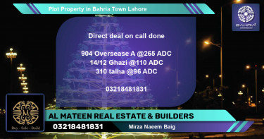 Residential Plot for Sale in Bahria Town, Lahore - (BP-43065)
