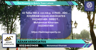 Residential Plot for Sale in Bahria Town, Lahore - (BP-43142)