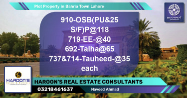 Residential Plot for Sale in Bahria Town, Lahore - (BP-43198)