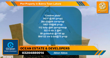 Residential Plot for Sale in Bahria Town, Lahore - (BP-43213)