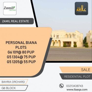 10 Marla Residential Plot for Sale in Phase 4 - G6 Block -  Bahria Orchard, Lahore - (BP-432205)