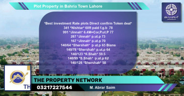 Residential Plot for Sale in Bahria Town, Lahore - (BP-43221)