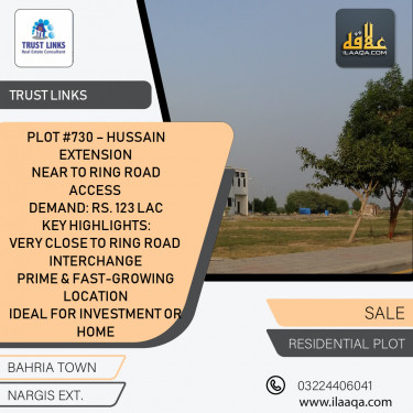 10 Marla Residential Plot for Sale in Sector C - Nargis/Hussain Ext. -  Bahria Town, Lahore - (BP-432276)