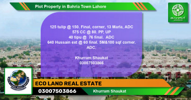 Residential Plot for Sale in Bahria Town, Lahore - (BP-43228)