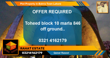 Residential Plot for Sale in Bahria Town, Lahore - (BP-43244)