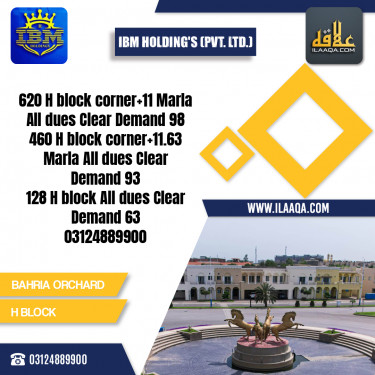 11 Marla Residential Plot for Sale in Phase 2 - H Block -  Bahria Orchard, Lahore - (BP-432621)