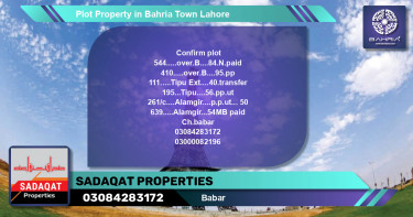 Residential Plot for Sale in Bahria Town, Lahore - (BP-43265)