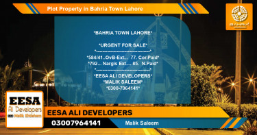 Residential Plot for Sale in Bahria Town, Lahore - (BP-43271)