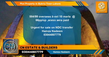 Residential Plot for Sale in Bahria Town, Lahore - (BP-43283)