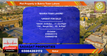 Residential Plot for Sale in Bahria Town, Lahore - (BP-43297)