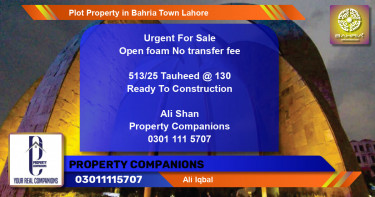 Residential Plot for Sale in Bahria Town, Lahore - (BP-43366)