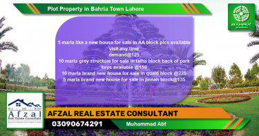Residential Plot for Sale in Bahria Town, Lahore - (BP-43381)