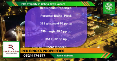 Residential Plot for Sale in Bahria Town, Lahore - (BP-43389)