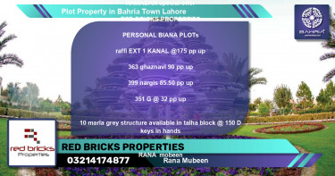 Residential Plot for Sale in Bahria Town, Lahore - (BP-43456)