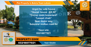 Residential Plot for Sale in Bahria Town, Lahore - (BP-43469)