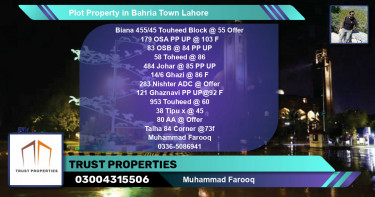 Residential Plot for Sale in Bahria Town, Lahore - (BP-43550)