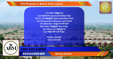 Residential Plot for Sale in Bahria Town, Lahore - (BP-43582)