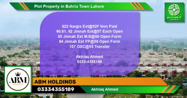 Residential Plot for Sale in Bahria Town, Lahore - (BP-43584)