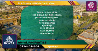 Residential Plot for Sale in Bahria Town, Lahore - (BP-43631)
