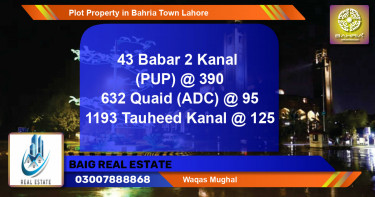 Residential Plot for Sale in Bahria Town, Lahore - (BP-43689)