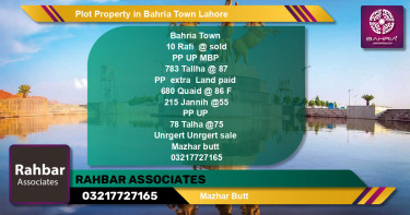 Residential Plot for Sale in Bahria Town, Lahore - (BP-43727)