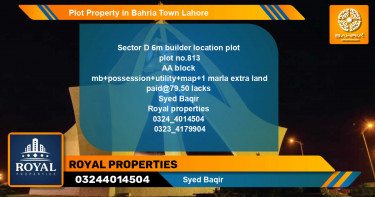 Residential Plot for Sale in Bahria Town, Lahore - (BP-43737)