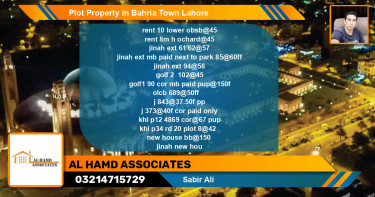 Residential Plot for Sale in Bahria Town, Lahore - (BP-43776)