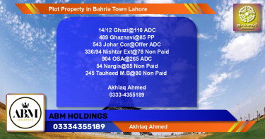 Residential Plot for Sale in Bahria Town, Lahore - (BP-43847)