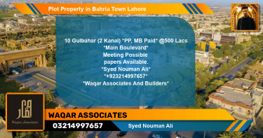 Residential Plot for Sale in Bahria Town, Lahore - (BP-43970)