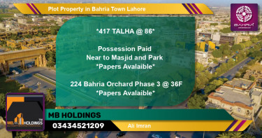 Residential Plot for Sale in Bahria Town, Lahore - (BP-44025)