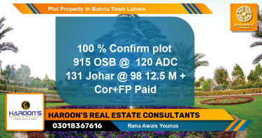 Residential Plot for Sale in Bahria Town, Lahore - (BP-44027)