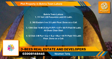 Residential Plot for Sale in Bahria Town, Lahore - (BP-44051)
