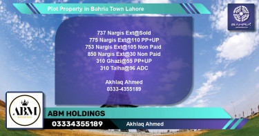 Residential Plot for Sale in Bahria Town, Lahore - (BP-44056)