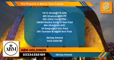 Residential Plot for Sale in Bahria Town, Lahore - (BP-44057)