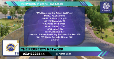 Residential Plot for Sale in Bahria Town, Lahore - (BP-44096)