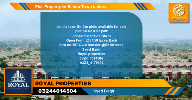 Residential Plot for Sale in Bahria Town, Lahore - (BP-44099)