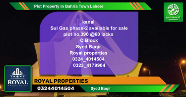 Residential Plot for Sale in Bahria Town, Lahore - (BP-44104)