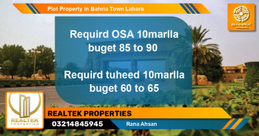 Residential Plot for Sale in Bahria Town, Lahore - (BP-44179)