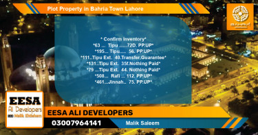Residential Plot for Sale in Bahria Town, Lahore - (BP-44201)