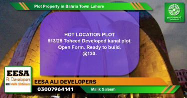 Residential Plot for Sale in Bahria Town, Lahore - (BP-44204)