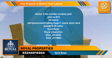 Residential Plot for Sale in Bahria Town, Lahore - (BP-44231)