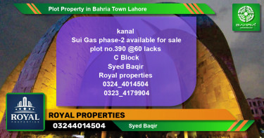 Residential Plot for Sale in Bahria Town, Lahore - (BP-44239)